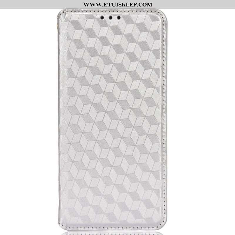 Etui Na Telefon do Samsung Galaxy S22 5G Etui Folio Efekt Diamentowej Skóry